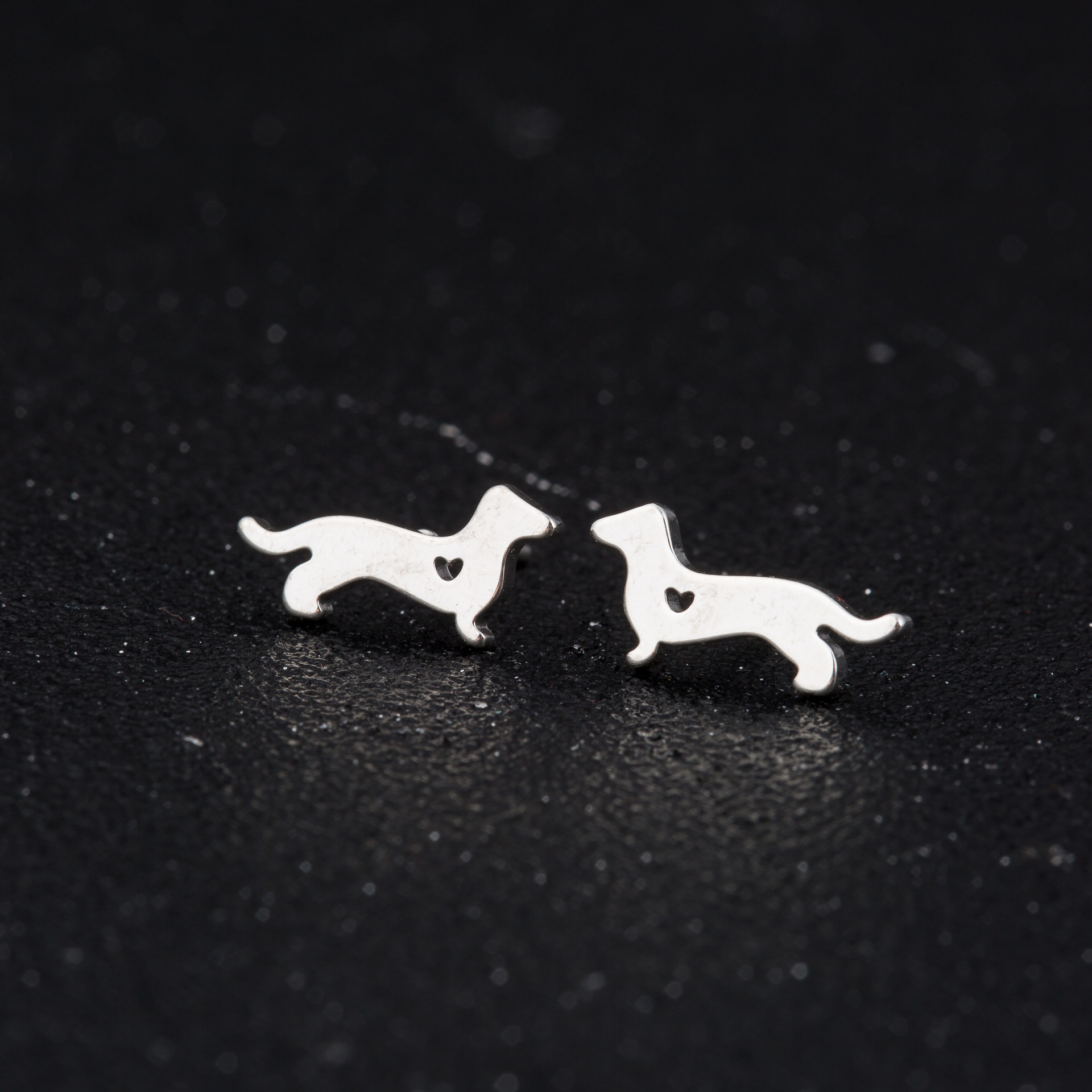 Fashion Dog Stainless Steel Earrings Ear Studs Plating No Inlaid Stainless Steel Earrings