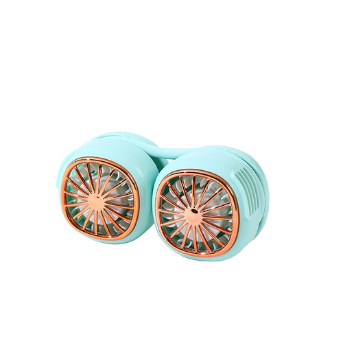 New USB hanging neck fan portable mini folding small fan portable storage pocket silent bladeless fan