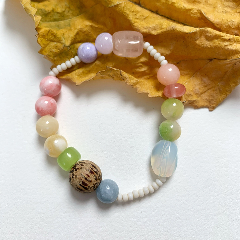 Chinoiserie Geometric Agate Beaded Bracelets