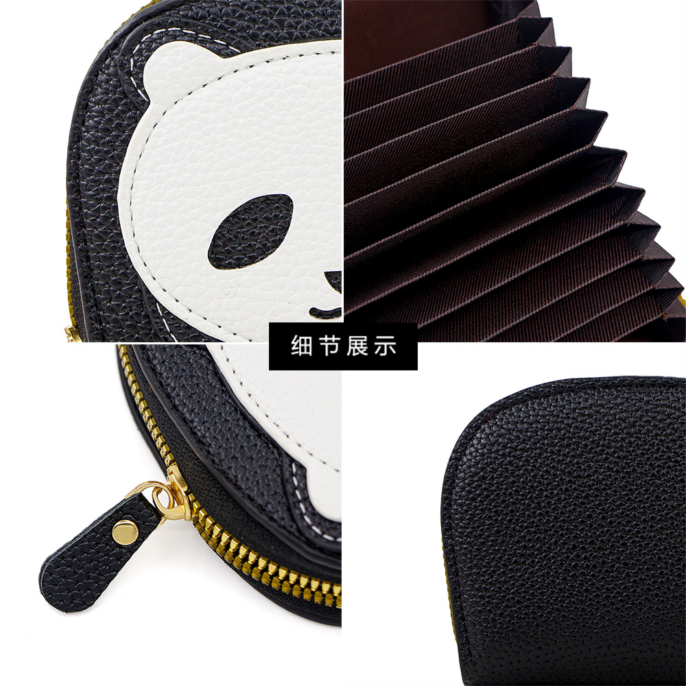 Nuevo monedero lindo panda para señoras, monedero, bolso pequeño, bolso de almacenamiento con llave creativa, bolso de moneda
