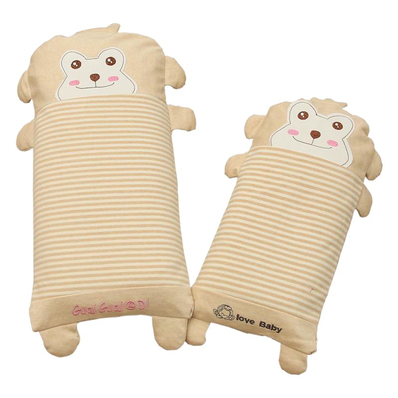 Baby Shaping Pillow, Baby Pillow, Anti-Eccentric Head Pillow, Summer and Winter Kidsren's Cartoon Pillow, Buckwheat Colored Cotton Pillow, Kindergarten Pillow