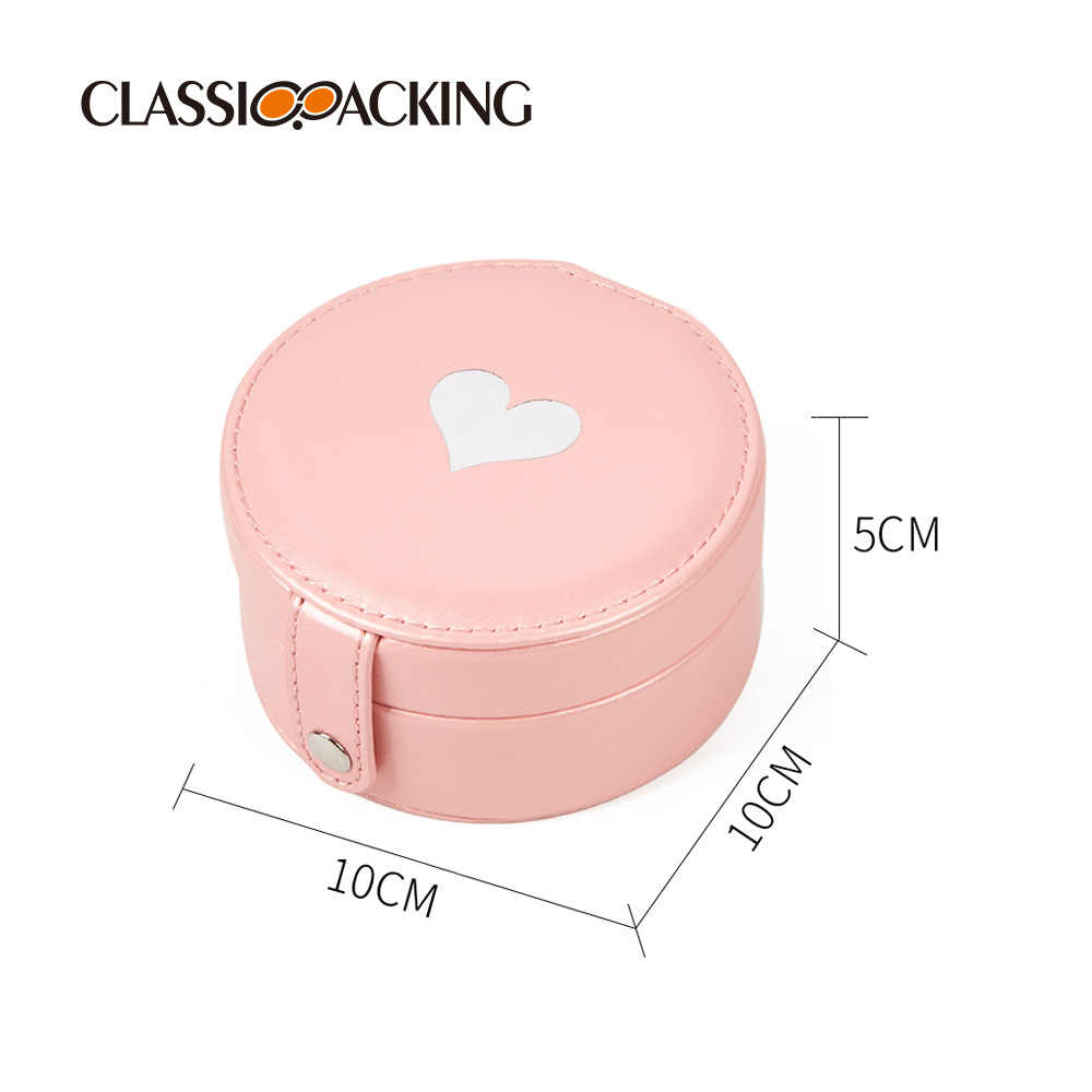 Nuevo joyero de pu creativo transfronterizo Pendientes portátiles Anillo Joyería Caja de almacenamiento de joyería de cuero Logotipo imprimible