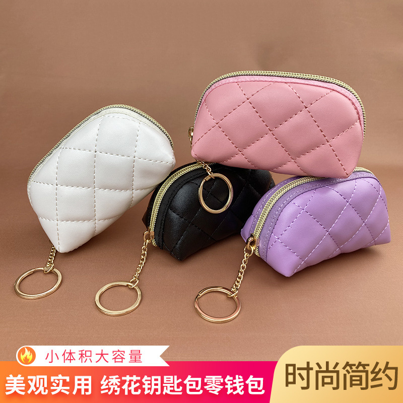 2022 New Large Capacity Casual Hand Embroidered Key Coin Purse Women's Fashion Small Bag Zipper Clutch Bag Women