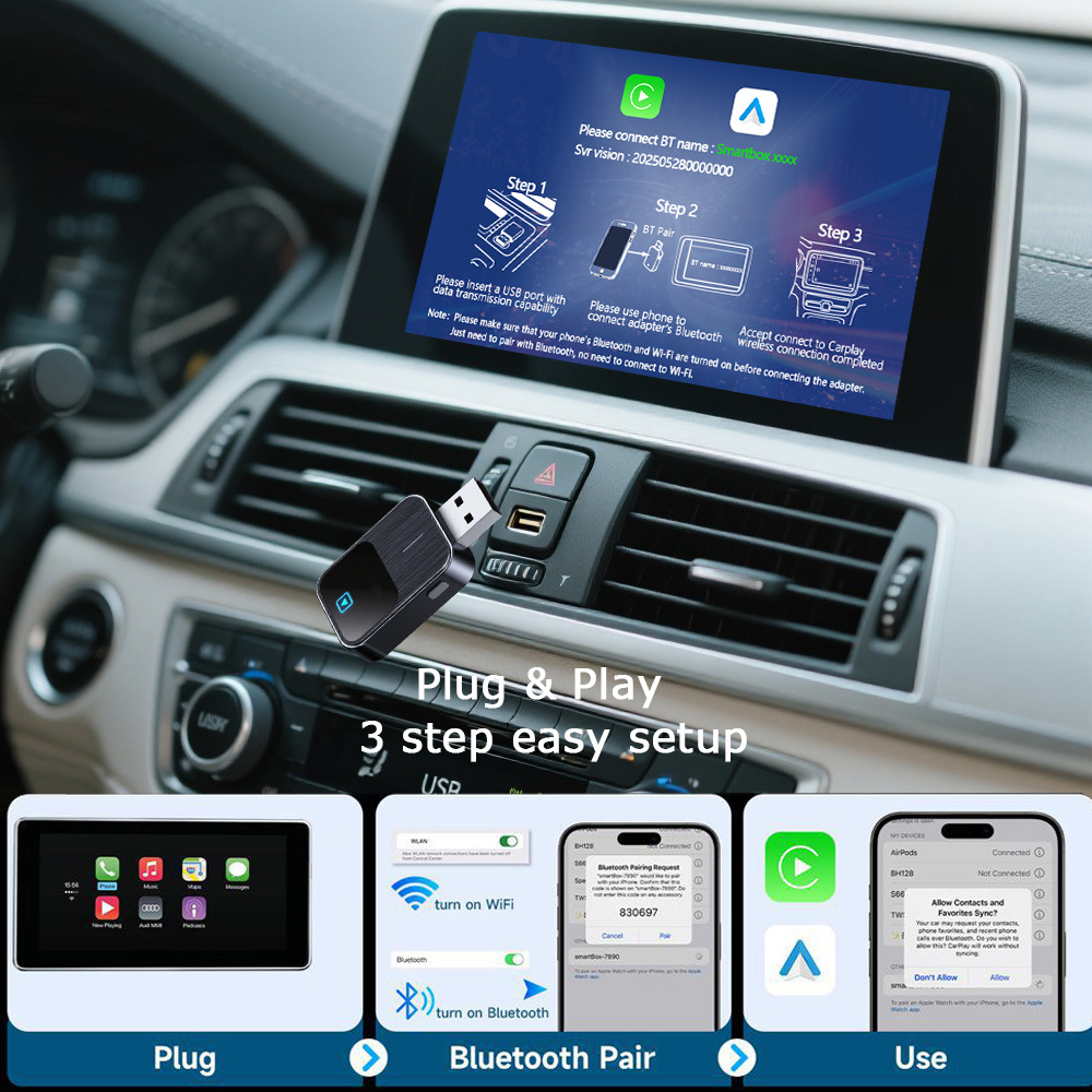 2026 New Car Wireless Carplay Box Android Two-In-One Car Adapter Car Connectivity