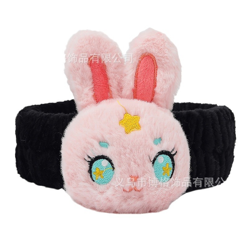 2023 nuevo estilo banda de pelo dibujos animados lindo conejito pelo banda chica corazón cara lavado maquillaje máscara adecuado