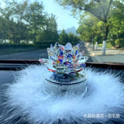 the manufacturer: cross-border crystal lotus Perfplant seat - crystal-color-feather-cushion