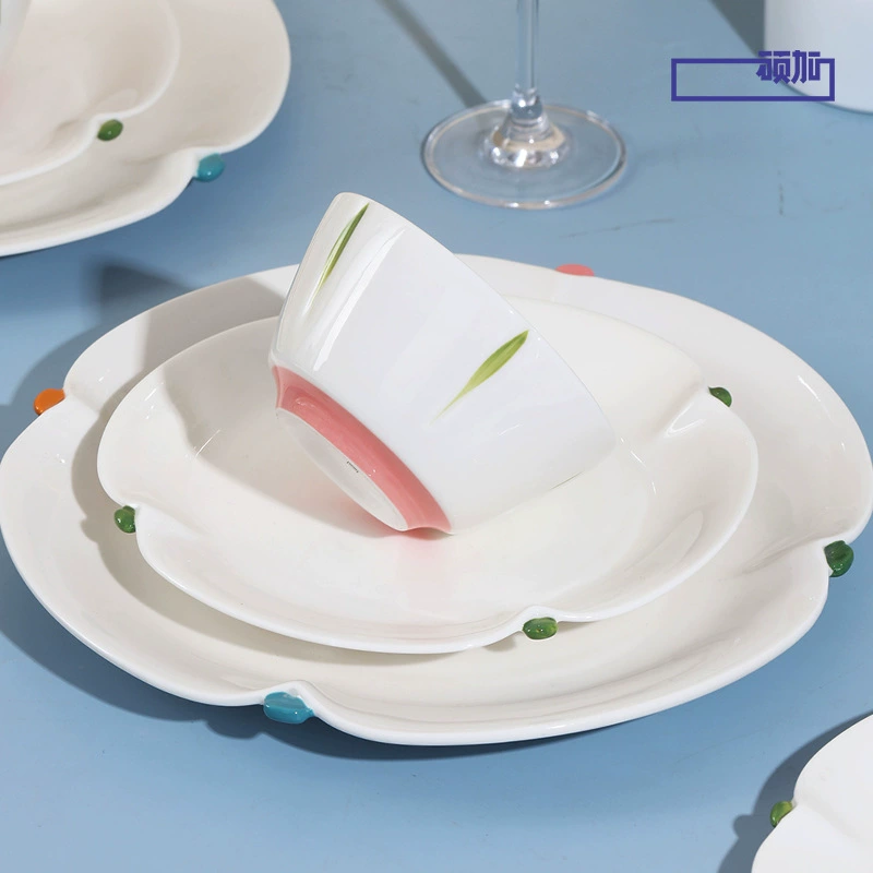 Ceramic fresh brand tableware, set, simple and elegant design