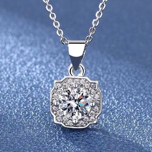 Authentic Simple Hai Rui Mo San Diamond 925 Silver Necklace Ring Earrings Jewelry Full Set Qixi Festival genuine goods
