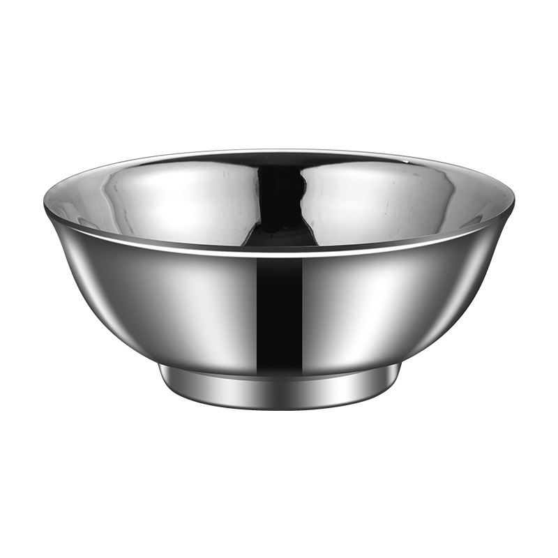 Xinfan 304 tazón de acero inoxidable de doble capa tazón de aislamiento térmico para niños cantina doméstica tazón de sopa de fideos dormitorio de estudiantes Tazón de arroz