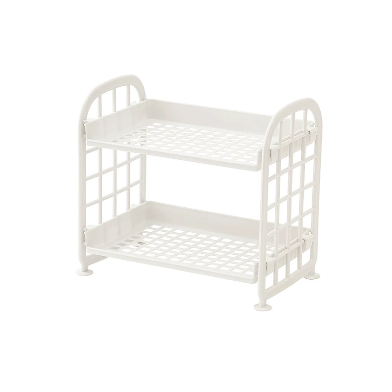 Foldable Cosmetic Storage Shelf, Double-Layer Desktop Organizer, Heart Design, 22×15×4 cm
