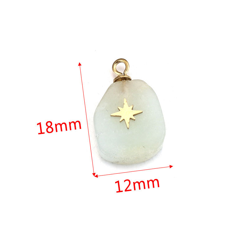 Europa y América Piedra Natural Rosa cristal turquesa Acero inoxidable titanio acero cuadrado pequeño colgante DIY joyería collar Accesorios