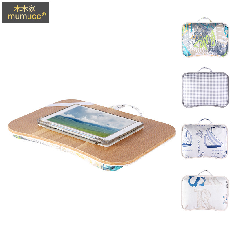 mumucc Printing Mobile Computer Desk Lazy Laptop Table Student Desk Bed Laptop Computer Desk Cooling Bracket