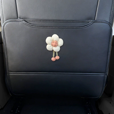 Chair back anti-kick pad | rear seat mat for car use - cream-sunflower-ora-5-1-piece-of-rear-seat-anti-kick-pad-starry-night-gray