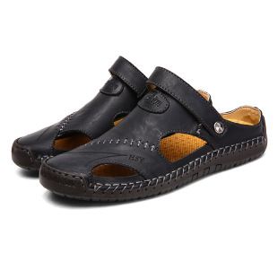 Cross-border Spring and Summer Men's plus size 48 Sandals Men's Trendy Leather Beach Shoes Casual Sandals and Slippers Men's Shoes Sewing Shoes 898