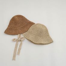 儿童草帽韩国夏季沙滩防晒婴幼儿洋气帽子ins女童宝宝出游防晒帽