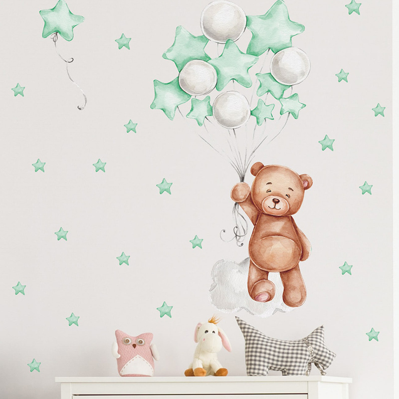 Cute Star Bear Pvc Wall Sticker Wall Art display picture 11