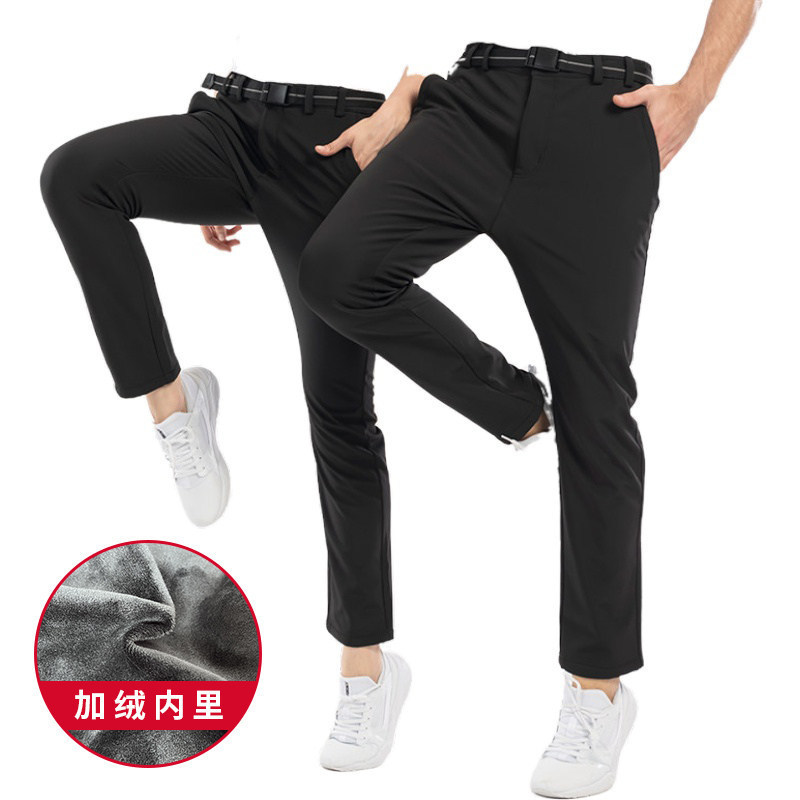 Women's Fleece-Lined Thickened Waterproof Windproof Hiking Outdoor Autumn and Winter Thermal Loose-Fitting Softshell Windproof Pants for Men Women's Fleece-Lined Thickened Waterproof Windproof Hiking Outdoor Autumn and Winter Thermal Loose-Fitting Softshell Windproof Pants for Men