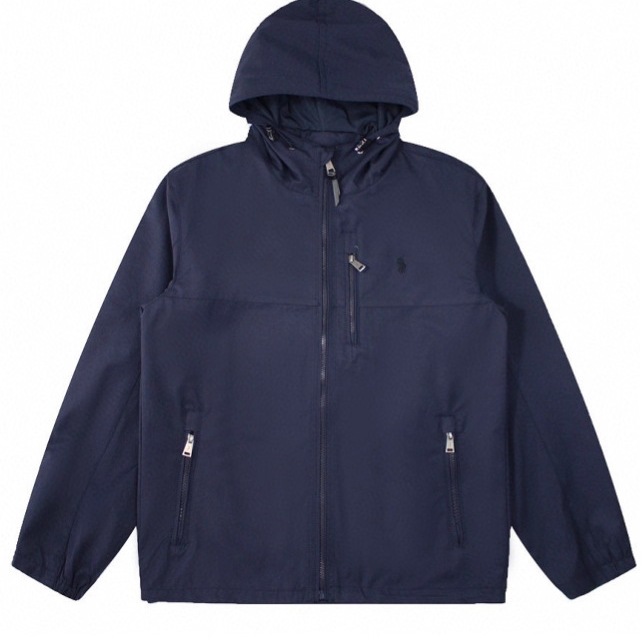 Cross-Border Authentic Rl Ralph Lauren Embroidered Logo Vintage Hooded Old Money Style Jacket for Men and Women Workwear