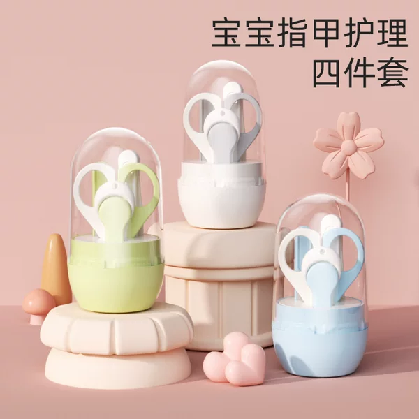 Baby Nail Clipper Set, Safe and Anti-Pinch, Baby Nail Clippers and Scissors, Newborn Special Supplies, Portable