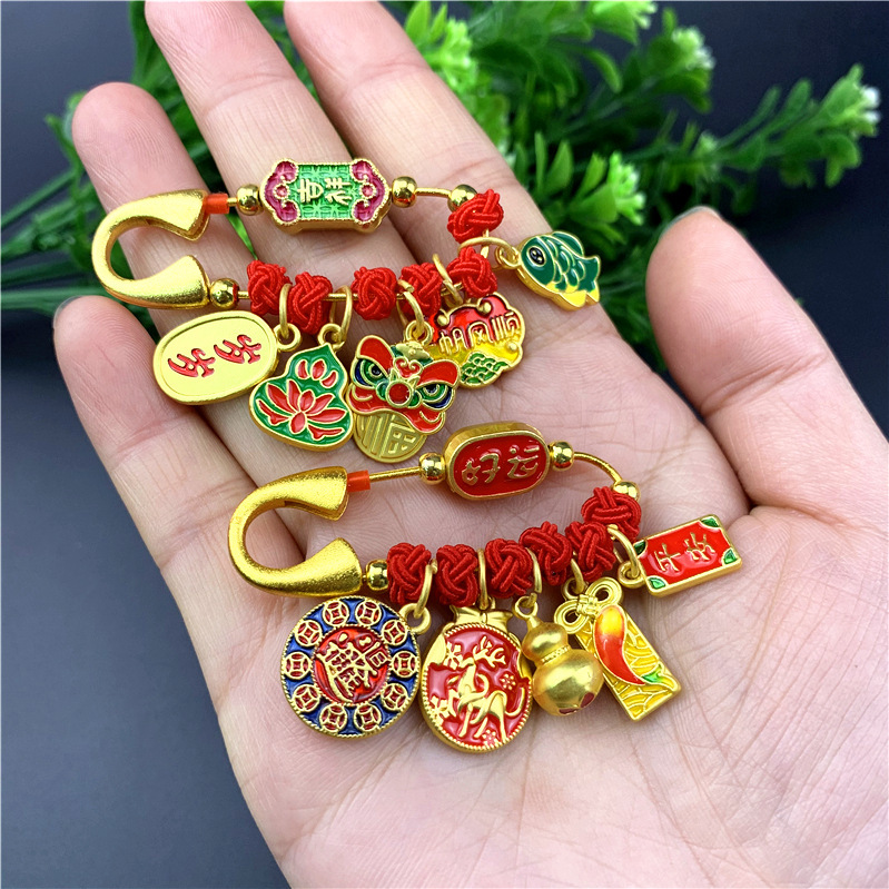 Children's shock safety pin portable pendant baby anti-shock retro small jewelry pendant pregnant women safety brooch Children's shock safety pin portable pendant baby anti-shock retro small jewelry pendant pregnant women safety brooch