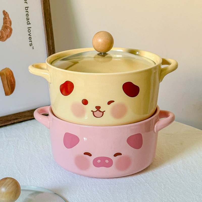 Милая керамическая миска для быстрого лапши INS с крышкой, девушка сердце подарок на день рождения для парня/друга/сестры, значимый подарок для девушек
