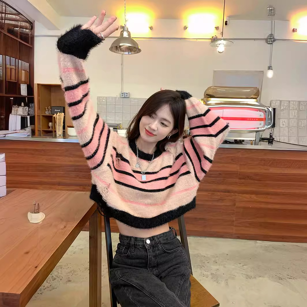 Knitted demi-season fashionable design sweater