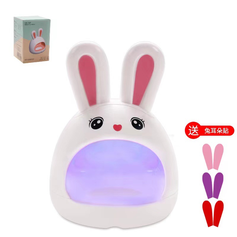 Nail art mini lámpara de fototerapia Q lindo conejito lámpara para hornear esmalte de uñas pegamento para el hogar no manos negras pequeña máquina de fototerapia led de secado rápido