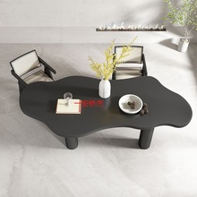 FW异形实木办公桌创意展示桌洽谈桌侘寂风设计师个性餐桌