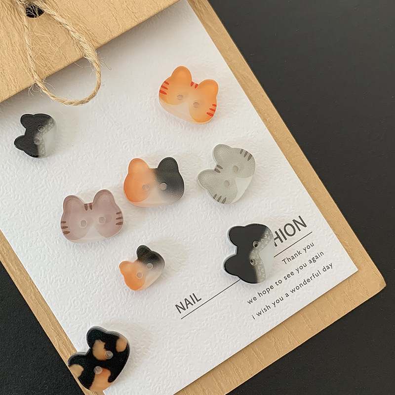 儿童扣猫咪清新衣服彩色纽扣卡通外套diy可爱百搭上衣宝宝装饰扣