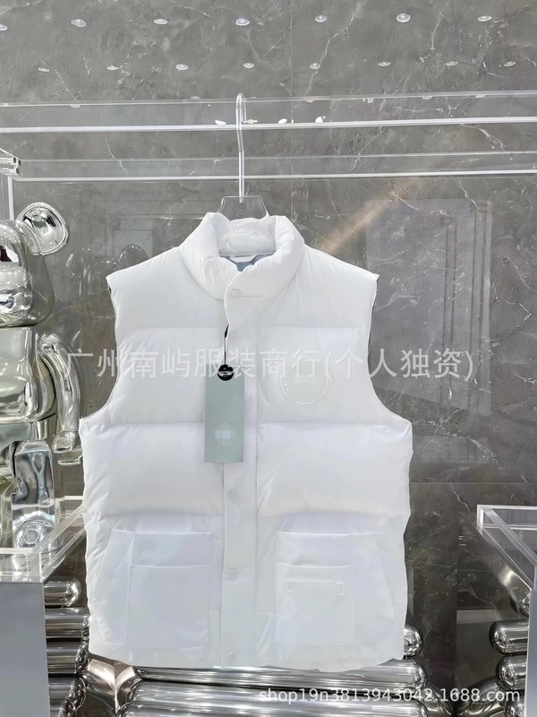 跨境现货大鹅家白标男女短款秋冬背心坎肩棉服马甲保暖加厚外套款|undefined