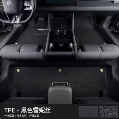 Tpe Floor Mats for Byd Modelə uyğun ayaqaltı - tpe-single-layer-floor-mat-black-snowiness-door-sill-included
