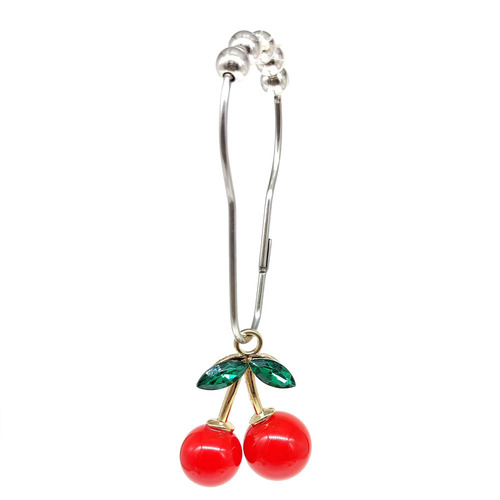 European and American Cross-Border Red Large Cherry Bath Curtain Ring Hooks | Rust-Resistant Bathroom Decorative Bath Curtain Rods with Ball Bearings | Bath Curtain Hook Accessories