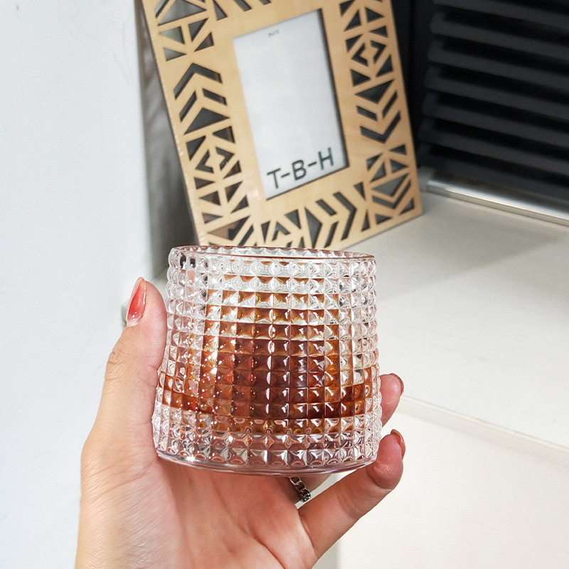 網紅冰川杯玻璃杯ins風家用水杯創意威士忌杯啤酒杯子