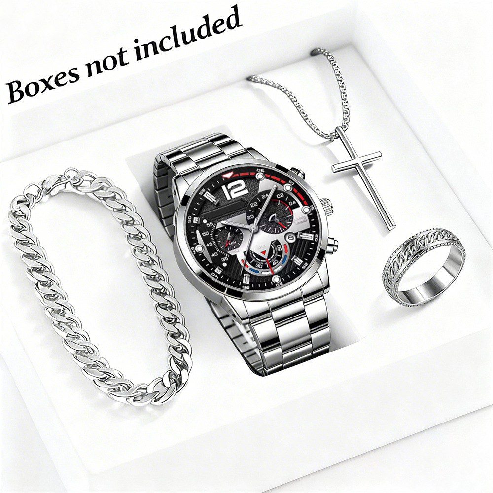 Reloj de hombre de comercio exterior nuevo reloj de hombre de moda de negocios calendario de correa de acero relojes de pulsera no mecánicos relojes de cuarzo