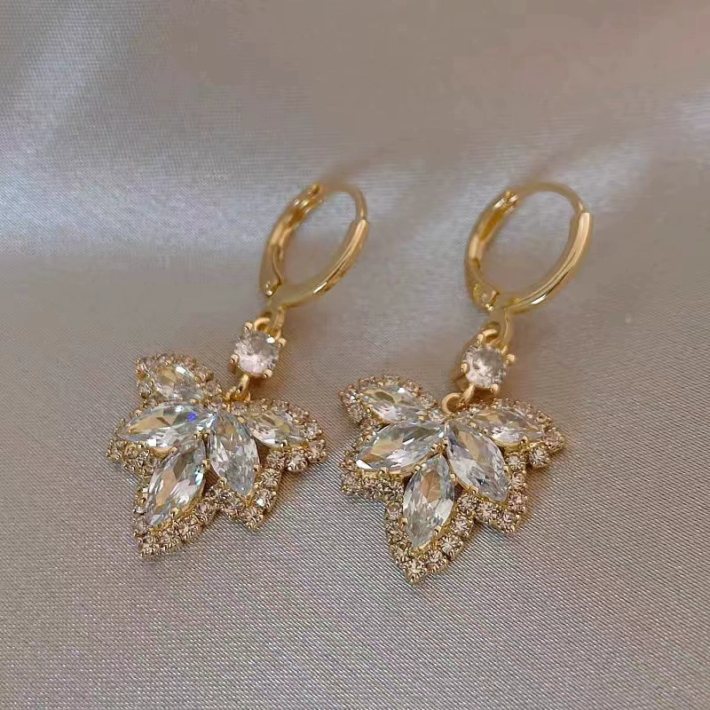 Милые серьги, утонченная серебряная игла, With diamonds, высокий качество стиля, образец серебро 925, стиль лёгкой роскоши