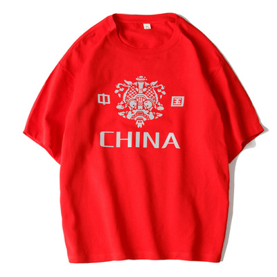厂家货源批发夏季新款短袖T恤男装纯棉中性印花半袖体恤宽松潮流