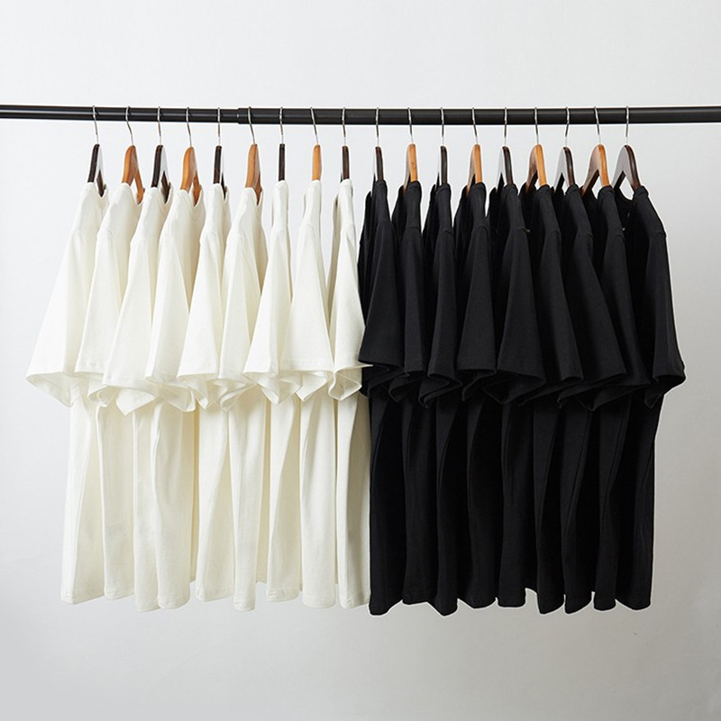 280g Xinjiang Pure Cotton White T-shirt New Heavy Loose Crewneck Solid Color Women's Base Shirt Short Sleeve T-shirt for Men