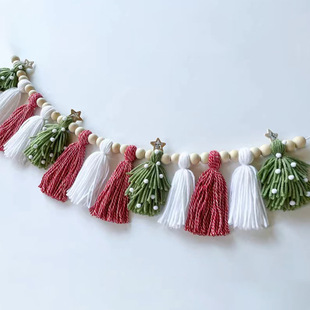 Ins Christmas Fireplace Decoration Bohemian Tassel Banner Handmade Tassel Garden, Cross Border Hot Sale