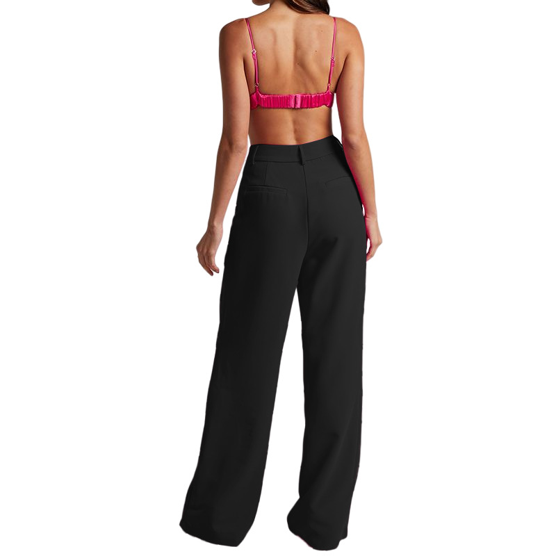 Women's Clothing 2024 Spring New Women's Fashion Temperament Lapel Long Sleeve High Waist Trousers Two piece Set_voghion.com