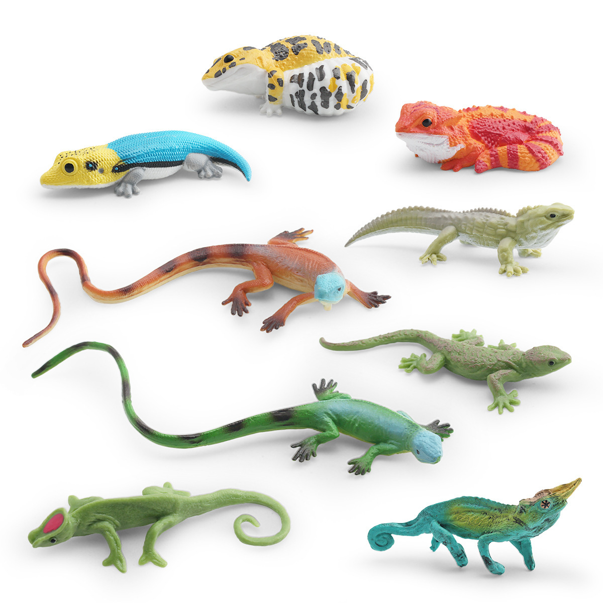 Simulación transfronteriza de animales forestales modelo de lagarto melena de león de lagarto cabeza de lagarto de piedra dragón leopardo guardian palacio camaleón ornamentos