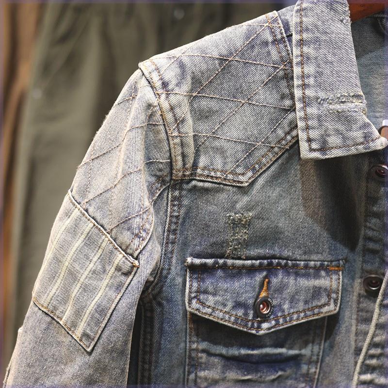 Dorado Trading Company JK527 giacca da uomo in denim casual versatile e ampia ricamata_voghion.com