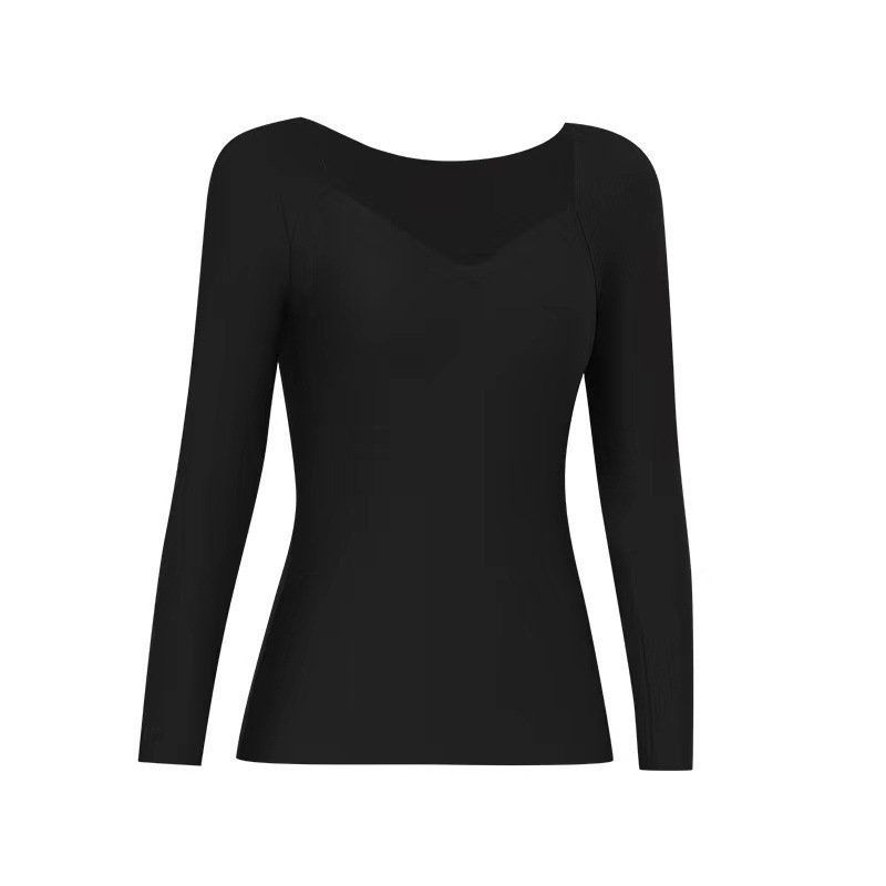 美肌服秋冬の女性の保温は胸のパッドの中で肉色の底のシャツの筋肉の底の上着の超薄の低い襟のステルスの秋の服をつけます。|undefined