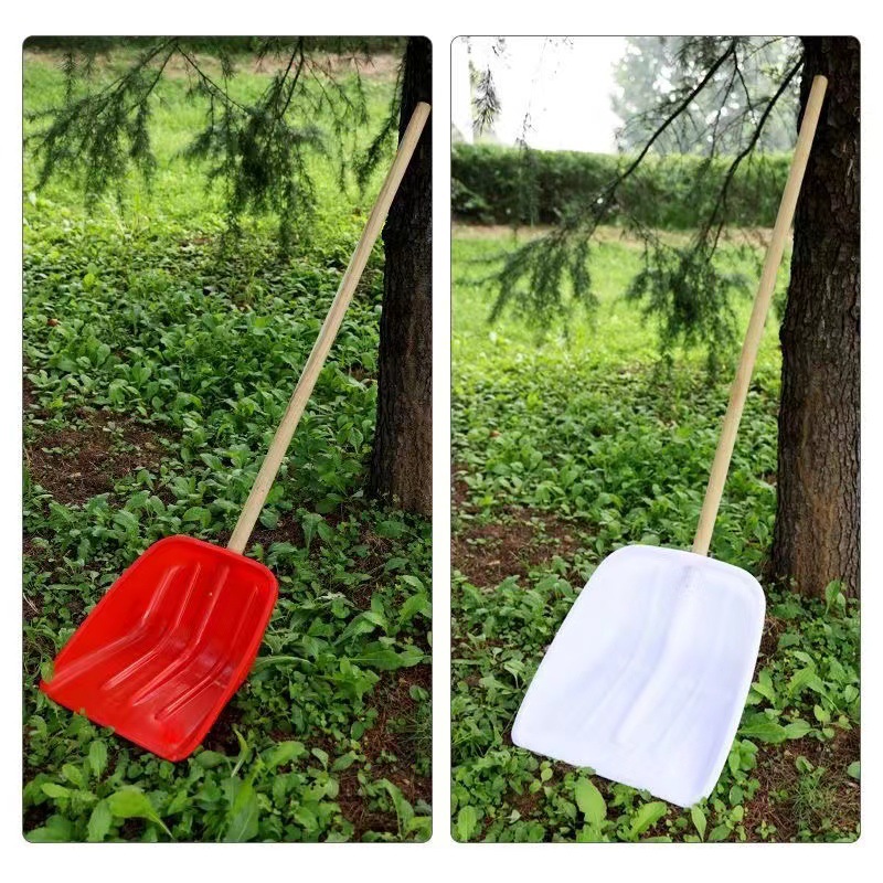 Plastic shovel snow shovel thickened tempered grain shovel snow shovel tempered plastic shovel wooden handle large agricultural hardware tool