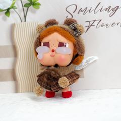crybaby哭娃衣服,复古格纹毛绒斗篷套装各类裙子14cm,crybaby娃衣