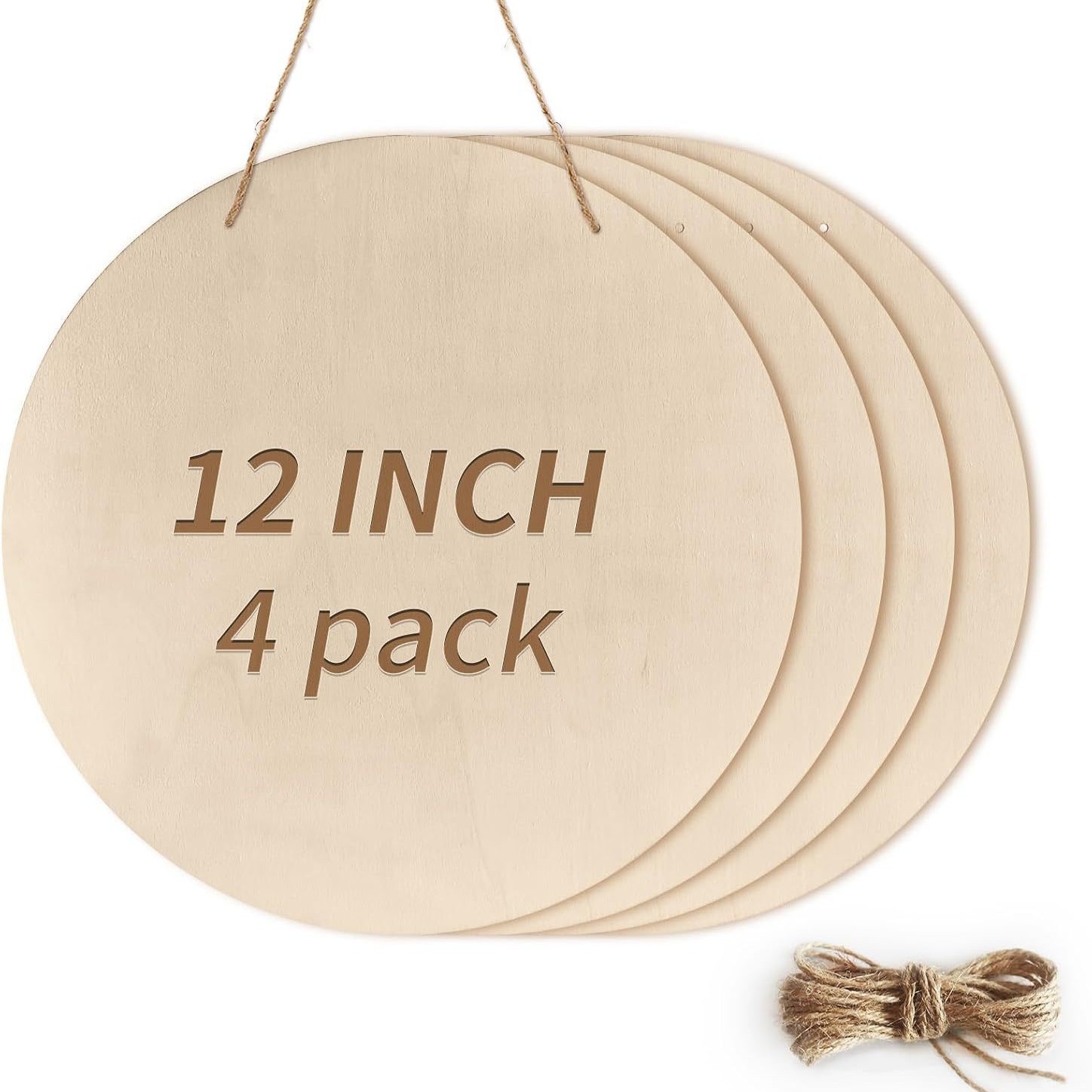 Cross-border Amazon bestseller: 30cm blank unfinished round wooden piece, perforated door sign, DIY wooden pendant for home decoration