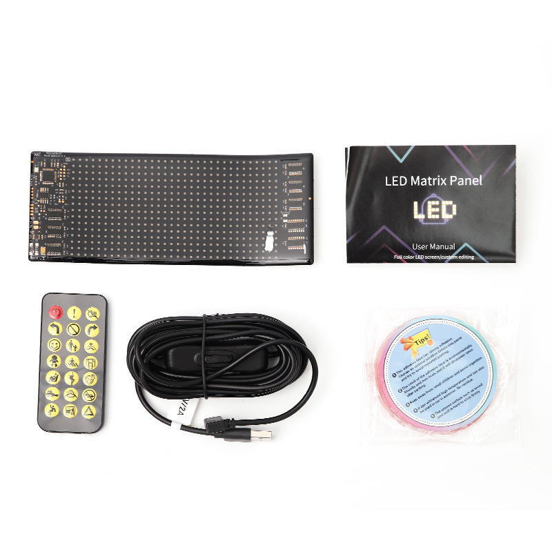 Pantalla interactiva del automóvil inteligente, pantalla flexible LED, pantalla de desplazamiento suave, ventana trasera del automóvil, emoticon, pegatinas de automóvil