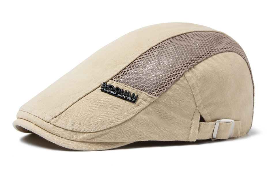 Beret Men's Summer Thin Mesh Breathable Cotton Duck Tongue Sunshade Forward Hat for Middle Elderly Spring and Autumn_voghion.com