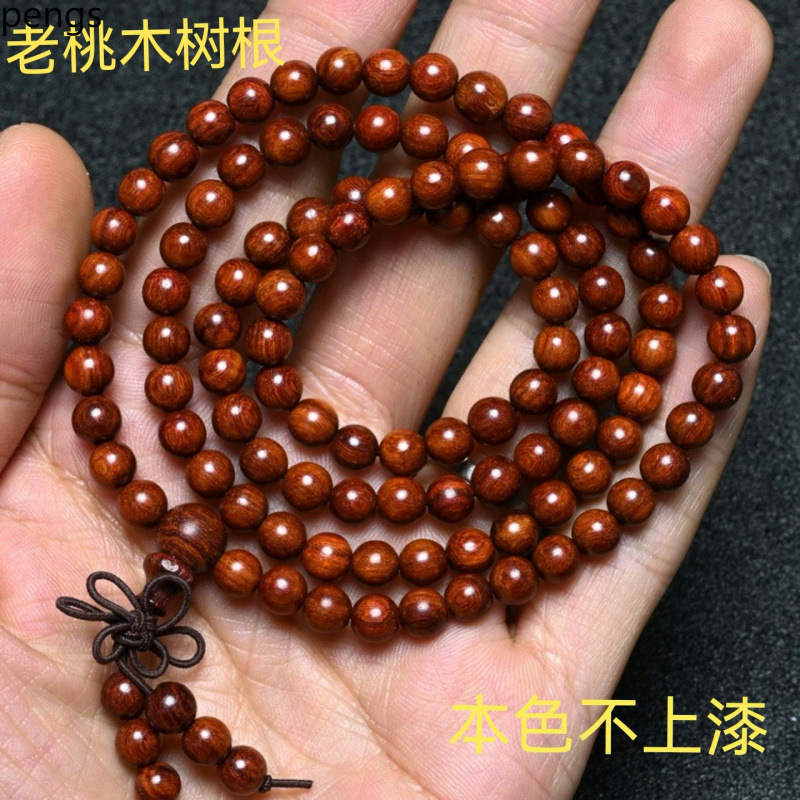 批发老桃木树根108粒情侣手链饰品雷击木不掉色不怕水正品包邮
