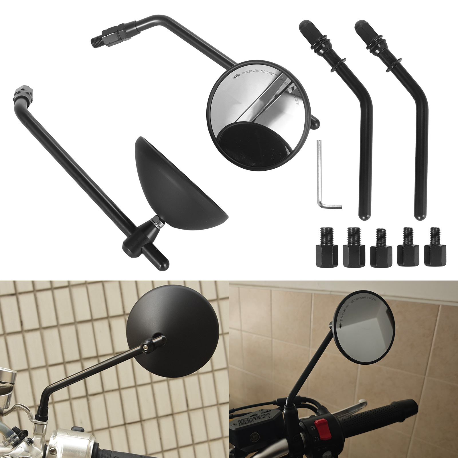 Vintage Motorcycle Modified Small Round Mirror Rearview Mirror Reflector Harley Xl883 Little Monkey M3 Little Monster