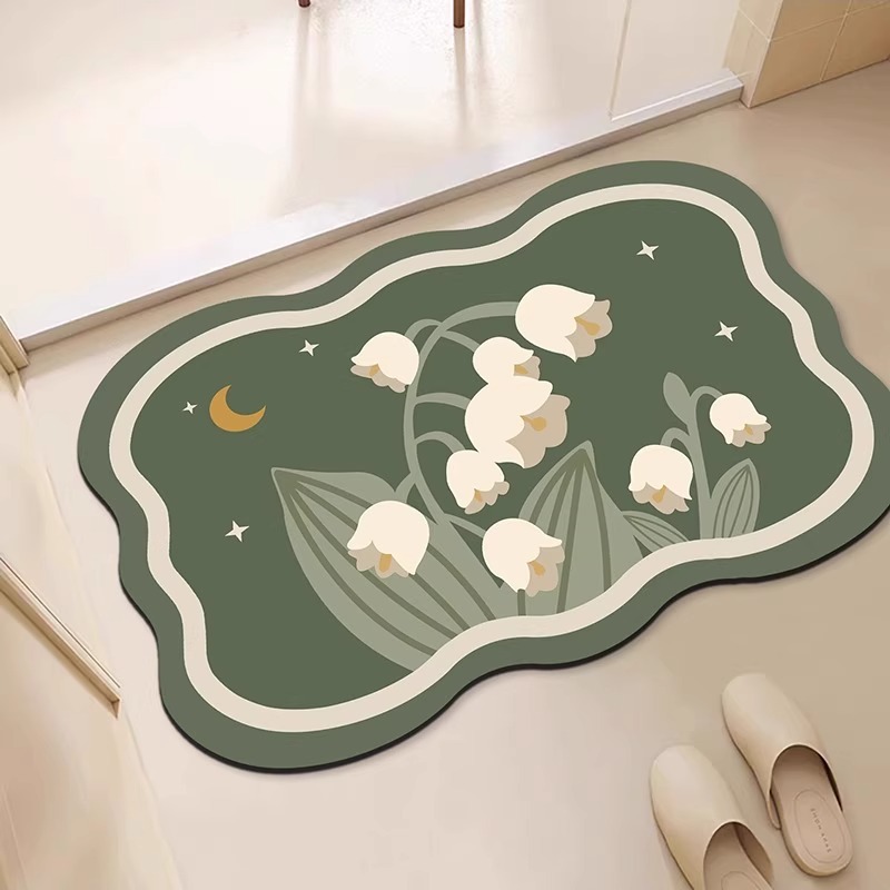 Diatomeeënaarde Zachte Mat Badkamer Sneldrogende Deurmat Waterabsorberend Antislip Toilet Klein Tapijt_voghion.com